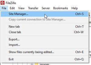 FileZilla's Site Manager