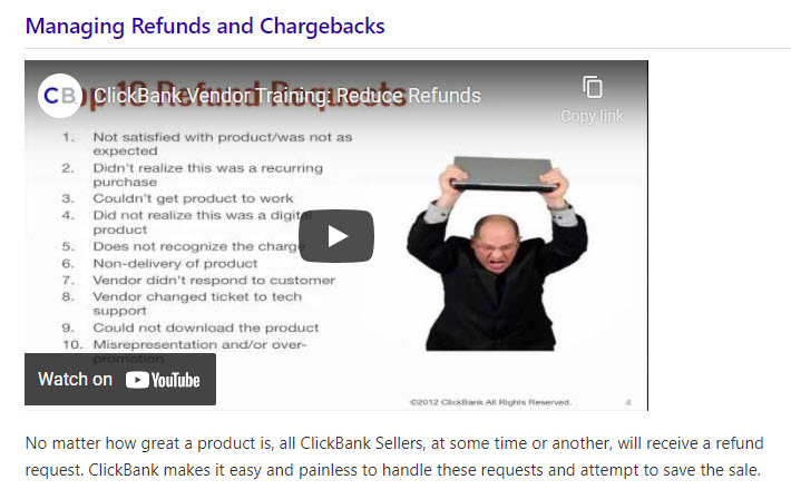ClickBank Refunds and Chargebacks