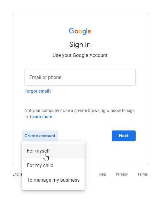 This is your own Google Account