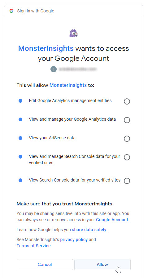 38 Give Monster Insights Access Permission