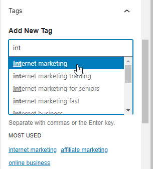 07 Start Typing a Tag Name