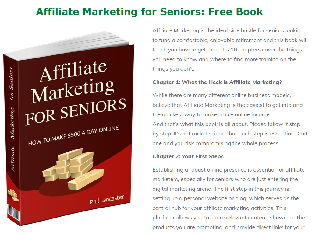Affiliate Marketing for Seniors Landing Page Top Affiliate Marketing for Seniors Landing Page Top